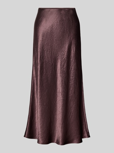 MM Midi-Rock aus Satin Modell 'ALESSIO' Aubergine 2