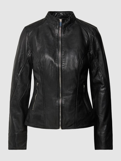 Jilani Lederjacke mit Stehkragen Black 2