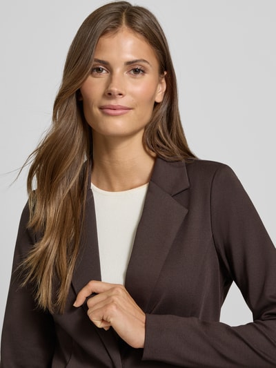 ICHI Slim fit blazer met paspelzakken, model 'KATE' Donkerbruin - 3
