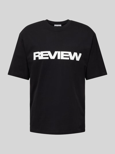 REVIEW T-shirt met labelprint Zwart - 2