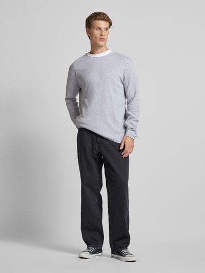 Tom Tailor Denim Regular Fit Pullover mit Strukturmuster Hellgrau 1