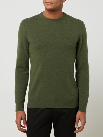 Marc O'Polo Pullover mit Logo-Stickerei  Oliv Melange 4