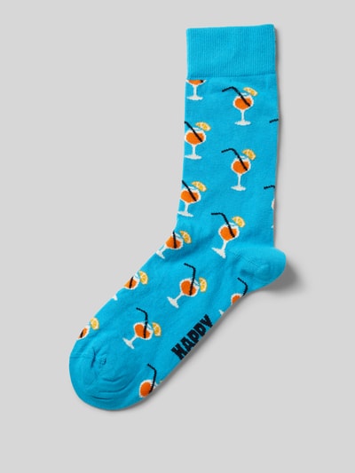 Happy Socks Socken mit Label-Print Aqua 1