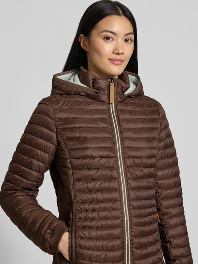 camel active Slim Fit Steppjacke mit Zweiwege-Reißverschluss Dunkelbraun 3