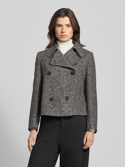 Windsor Kurtka z wykładanym kołnierzem i zapięciem na guzik Ciemnoszary melanż 4