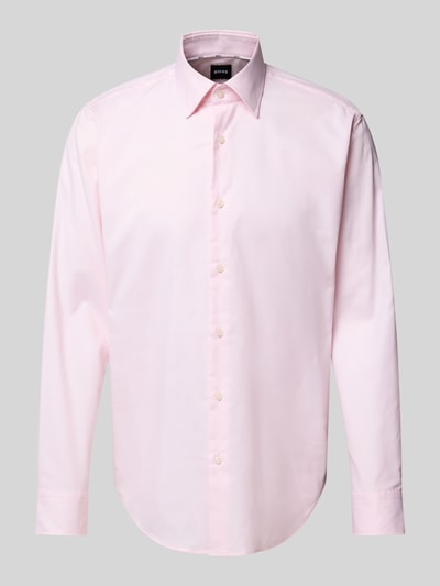 BOSS Regular Fit Businesshemd mit Strukturmuster Rosa 2