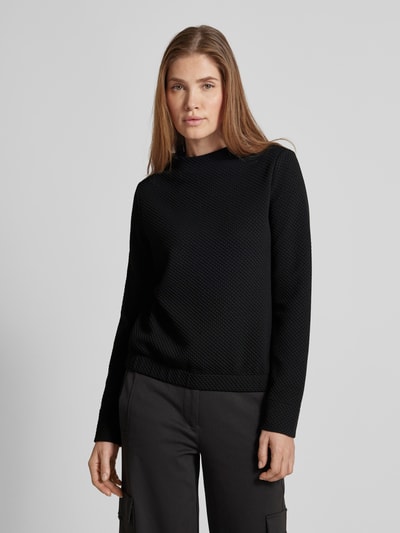 OPUS Sweatshirt mit Viskose-Anteil und Stehkragen Modell 'Gasdina' Black 4