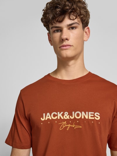 Jack & Jones T-Shirt mit Label-Print Hellrot 3