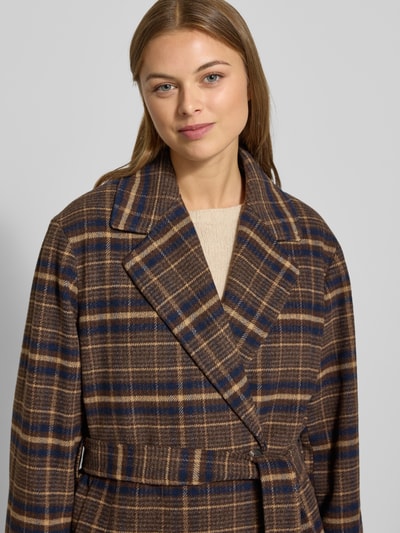 Jake*s Collection Langs jas met strikceintuur Donkerbruin - 3