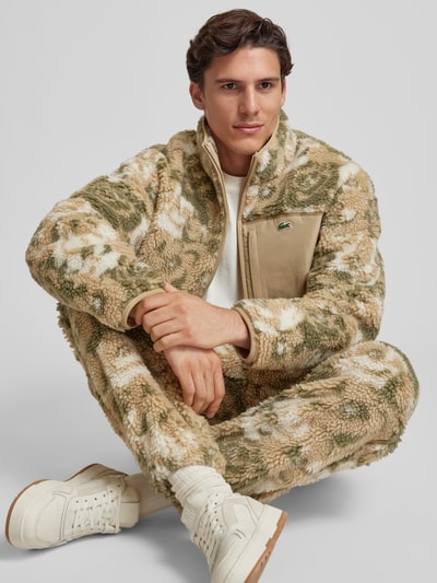 Lacoste Bluza rozpinana ze stójką Khaki 3