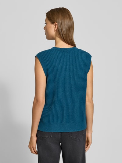 Tom Tailor Regular Fit Pullunder aus Baumwoll-Mix mit Woll-Anteil Petrol Melange 5