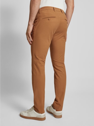 Brax Broek met knoop- en ritssluiting, model 'FABIO' Terracotta - 5