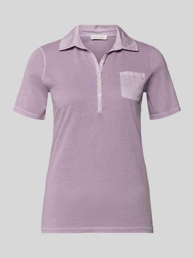 Produktfoto, Regular Fit Poloshirt aus reiner Baumwolle von Marc O'Polo, efekt: jednolity kolor, krój regular fit, nadruk z logo, kołnierzyk polo, zapięcie: krótka listwa guzikowa, rękaw: krótki rękaw, brustasza, wykończenie materiału: dżersej, materiał: bawełna