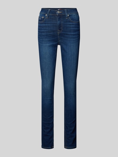 Tommy Jeans Skinny fit jeans met labelstitching, model 'NORA' Donkerblauw - 2