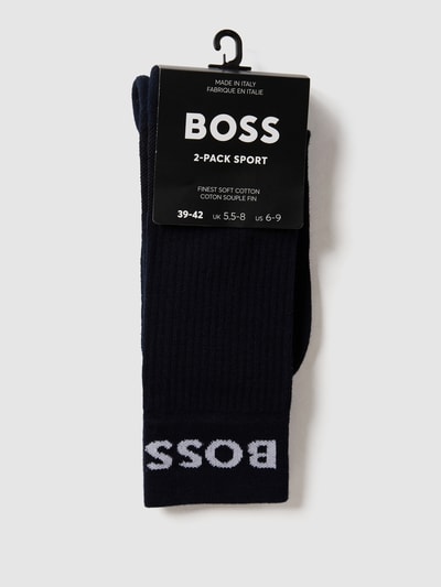 BOSS Socken mit Label-Schriftzug im 2er-Pack Modell 'Sport' Marine 3