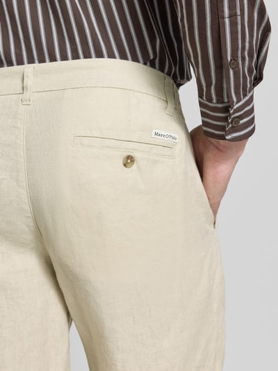 Marc O'Polo Regular Fit Shorts aus reinem Leinen Modell 'RESO JOGGER' Beige 3