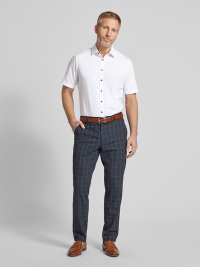 Jake*s Slim Fit Business-Hemd mit 1/2-Arm Weiss 1