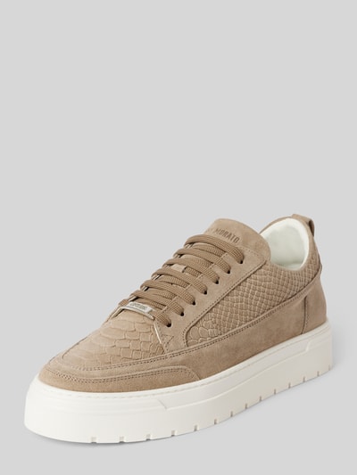 Antony Morato Sneakers van leer met labeldetails, model 'FLINT' Beige - 1