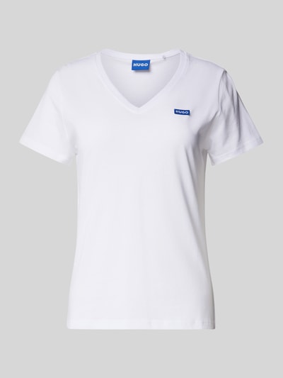 Hugo Blue T-Shirt mit Label-Stitching Modell 'Classic' Weiss 2