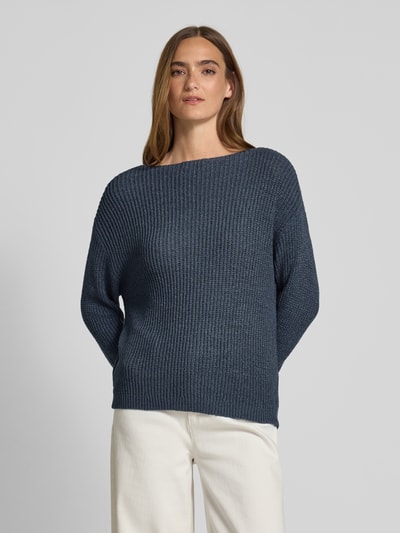 Christian Berg Woman Gebreide pullover met extra brede schouders Donkergrijs - 4