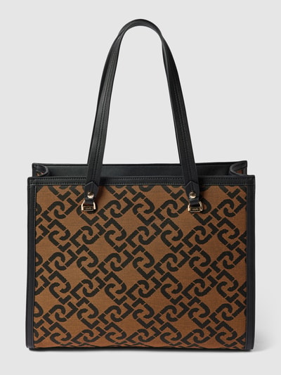 Liu Jo White Shopper mit Allover-Print Modell 'ABI' Cognac 4