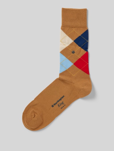 Burlington Socken mit Label-Detail Modell 'KING' Camel 1