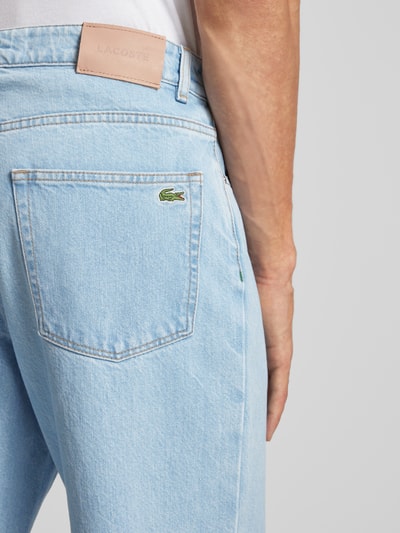 Lacoste Loose fit jeans met labeldetail Lichtblauw - 3