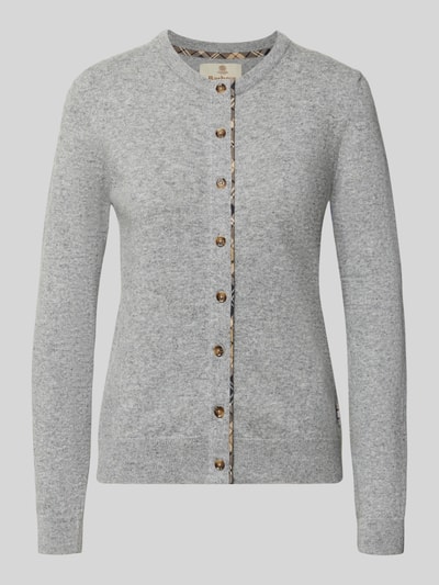 Barbour Slim Fit Strickjacke aus Woll-Baumwoll-Mix Hellgrau 1