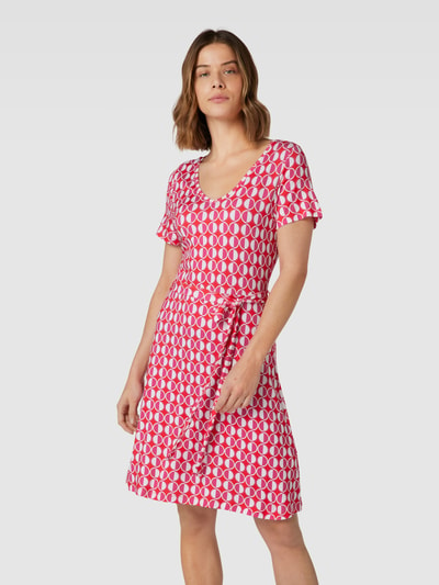 SMASHED LEMON Knielanges Kleid mit Allover-Muster Pink 4