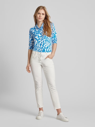 s.Oliver RED LABEL Blouse met all-over motief Koningsblauw - 1