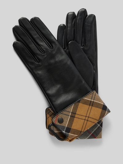 Barbour Lederhandschuhe mit breitem Umschlag Modell 'LADY JANE' Black 1