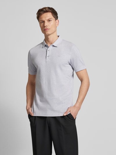 Brax Regular fit poloshirt met labelprint, model 'Pete' Lichtgrijs - 4