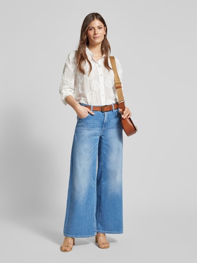 Cambio Wide Leg Jeans mit verkürztem Schnitt Bleu 1