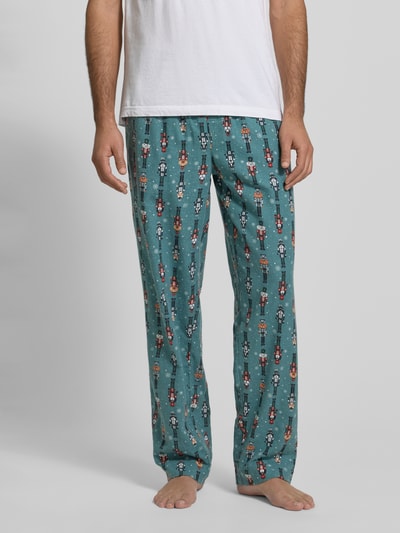 Jockey Pyjamabroek van flanel met elastische band Lindegroen - 4