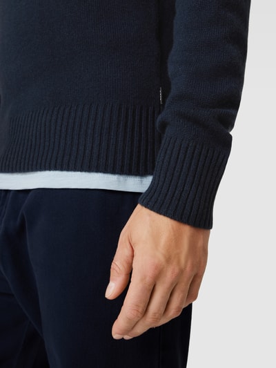 BOSS Pullover van kasjmier met ronde hals, model 'Maglio' Marineblauw - 3