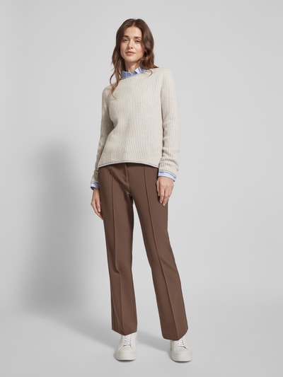 Christian Berg Woman Kaschmirpullover mit Effektgarn Beige Melange 1