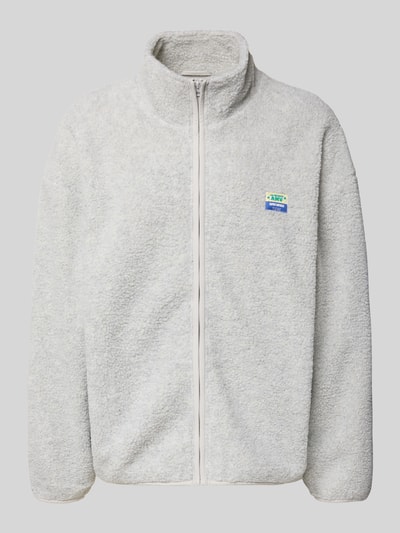American Vintage Fleecejacke mit Stehkragen Modell 'HOKTOWN' Hellgrau 2