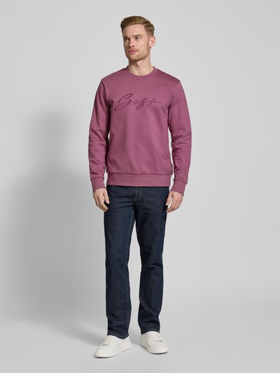 BOSS Sweatshirt mit Label-Stitching Modell 'Soleri' Purple 1