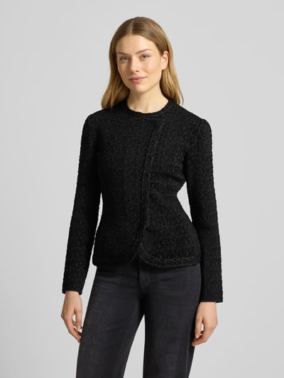 Emporio Armani Slim Fit Blazer aus Viskose-Mix mit Puffärmeln Black 4