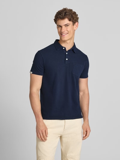 Superdry Slim Fit Poloshirt mit Brusttasche Marine 4