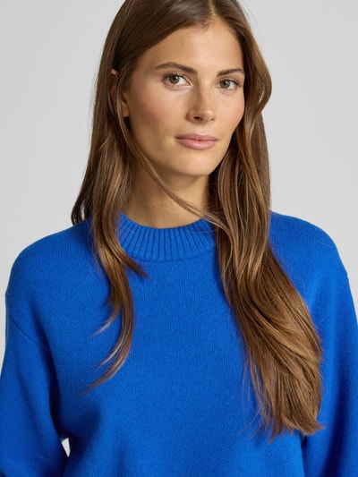 Jake*s Casual Loose Fit Strickpullover aus Wolle Blau 3