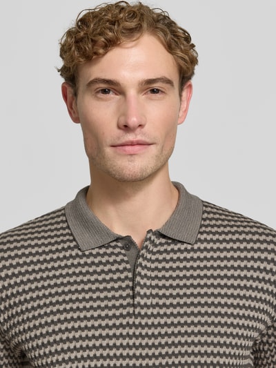 Emporio Armani Regular Fit Poloshirt aus Woll-Mix Beige 3