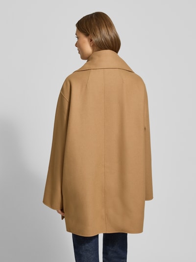 Barbour Relaxed lange wollen jas met geïntegreerde sjaal, model 'CLEMENTINE' Camel - 5