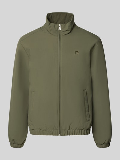 Produktfoto, Relaxed Fit Blouson mit Stehkragen von Tom Tailor Denim in Olivgrün, glatte Textur, elastische Bündchen, Herren Bomberjacke