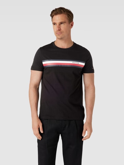 Tommy Hilfiger Slim Fit T-Shirt mit Label-Print Black 4