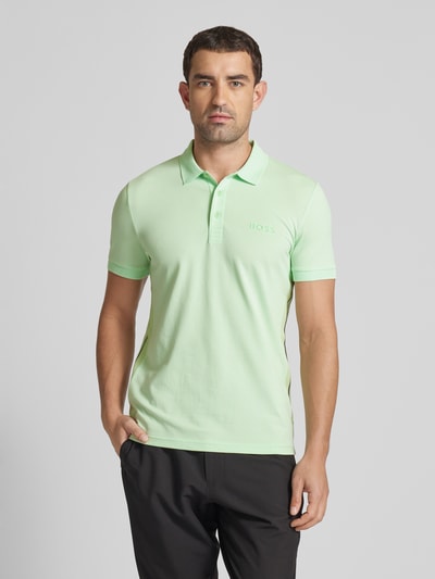 BOSS Green Poloshirt mit Label-Detail Modell 'Paule' Hellgruen 4