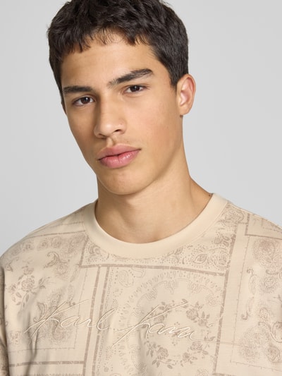 KARL KANI T-shirt met labelstitching Beige - 3