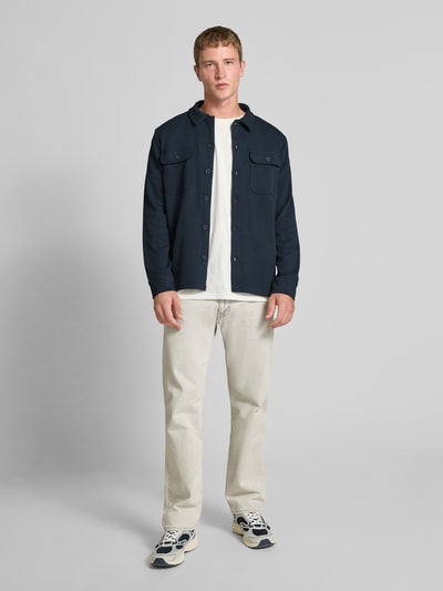 Only & Sons Regular fit overhemdjack met licht structuurmotief, model 'NEWKODYL' Donkerblauw - 1