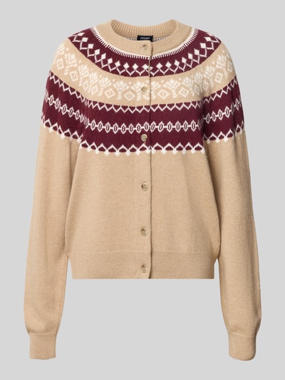JOOP! Kardigan z dzianiny z domieszką kaszmiru model ‘KLODA’ Camel 2