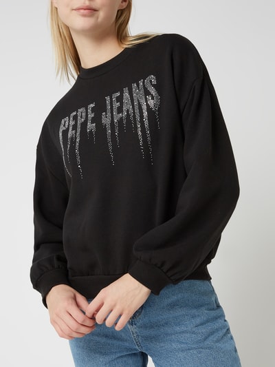 Pepe Jeans Sweatshirt mit Strasssteinen Modell 'Debbie' Black 4